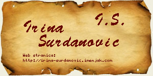 Irina Surdanović vizit kartica